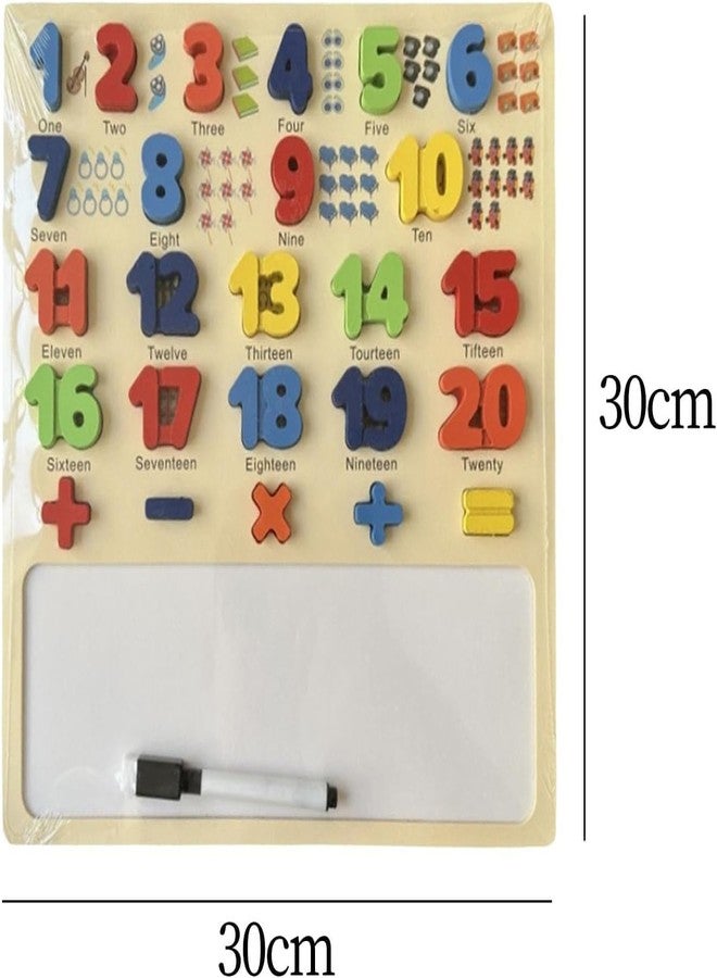PIXELERA 1 to 20 Numeric and Maths Equations Addition, Subtract, Multiplier and Divide Shapes Puzzle for Kids & Toddlers Educational Tool Wooden with White Drawing Board - Image 2